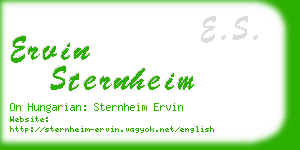 ervin sternheim business card